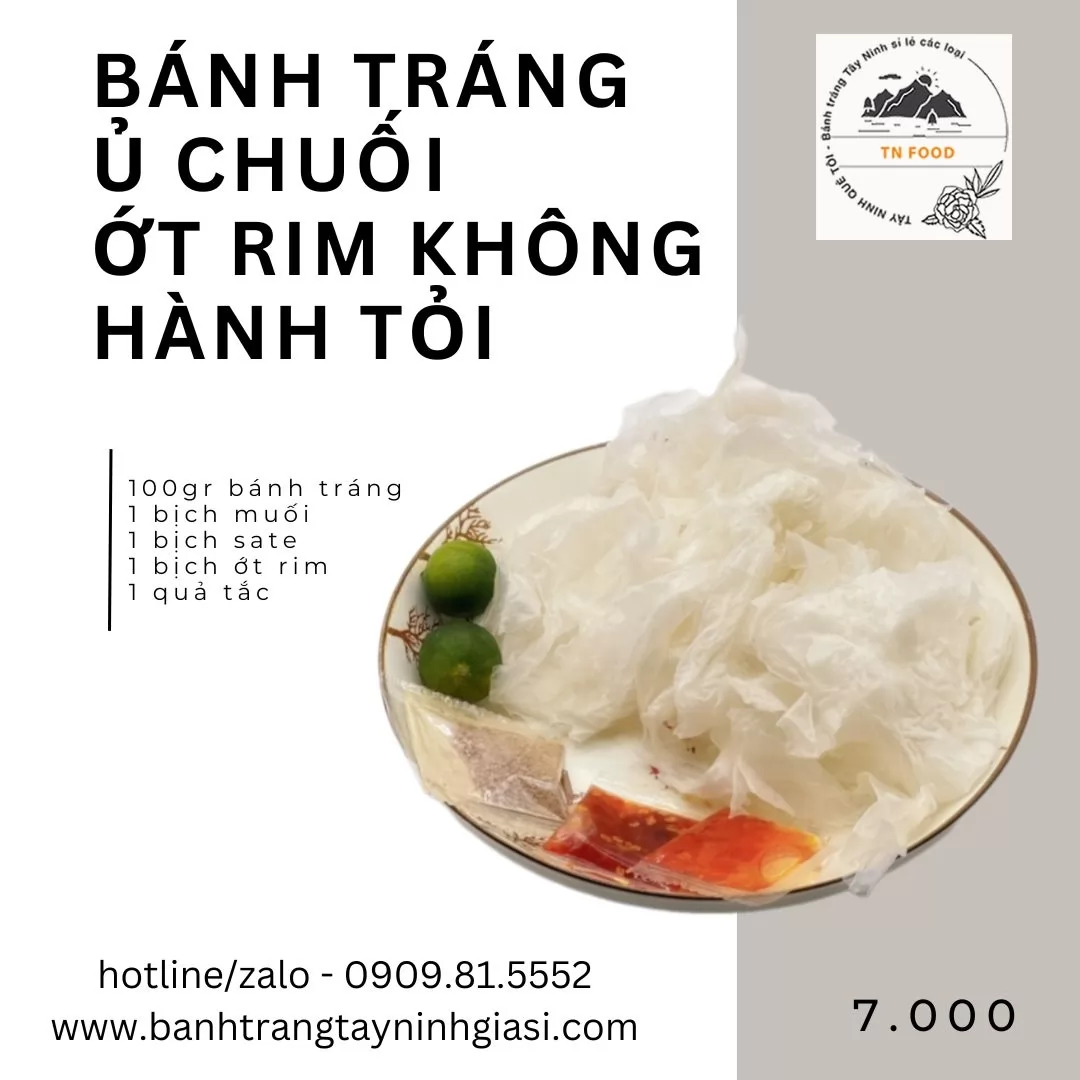 Bánh tráng ủ lá chuối muối nhuyễn ớt rim không hành tỏi