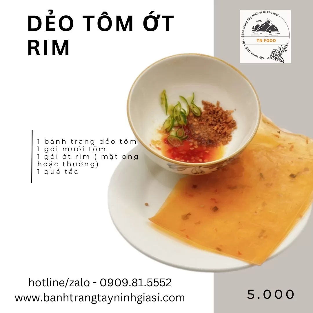 Bánh tráng dẻo tôm muối ớt rim tắc