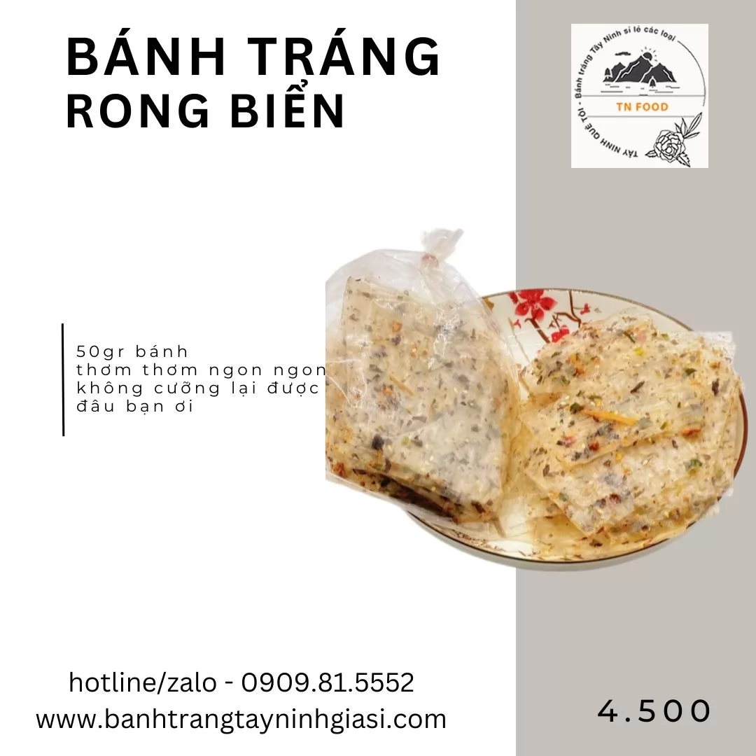 Bánh tráng rong biển chấy tỏi 50g