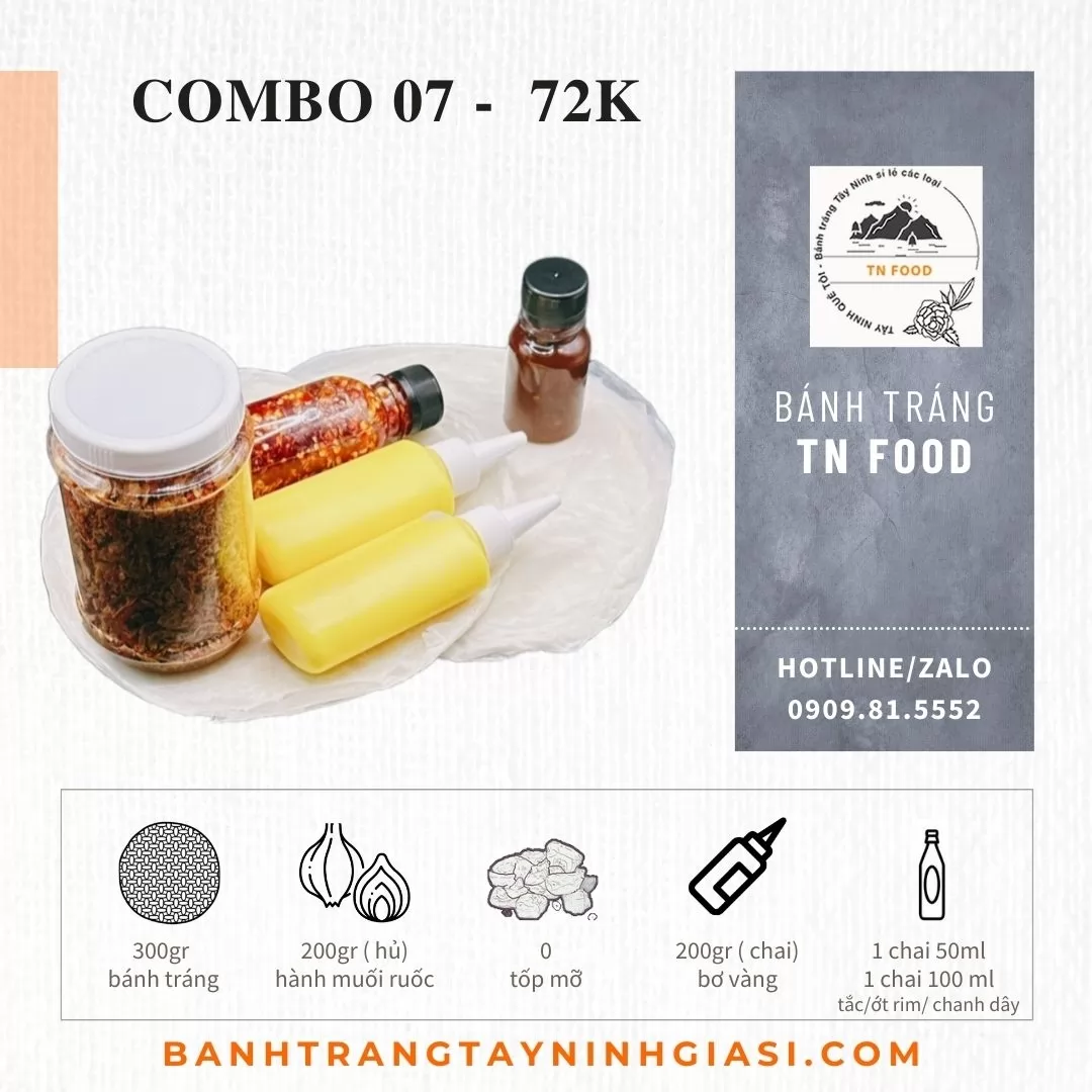 Combo 07 Bánh tráng gạo bơ muối ruốc hành phi, sốt