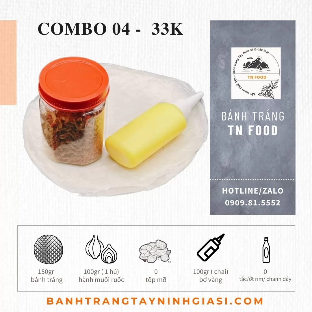 Combo bánh tráng tây ninh  04 ( upsize combo 3)  