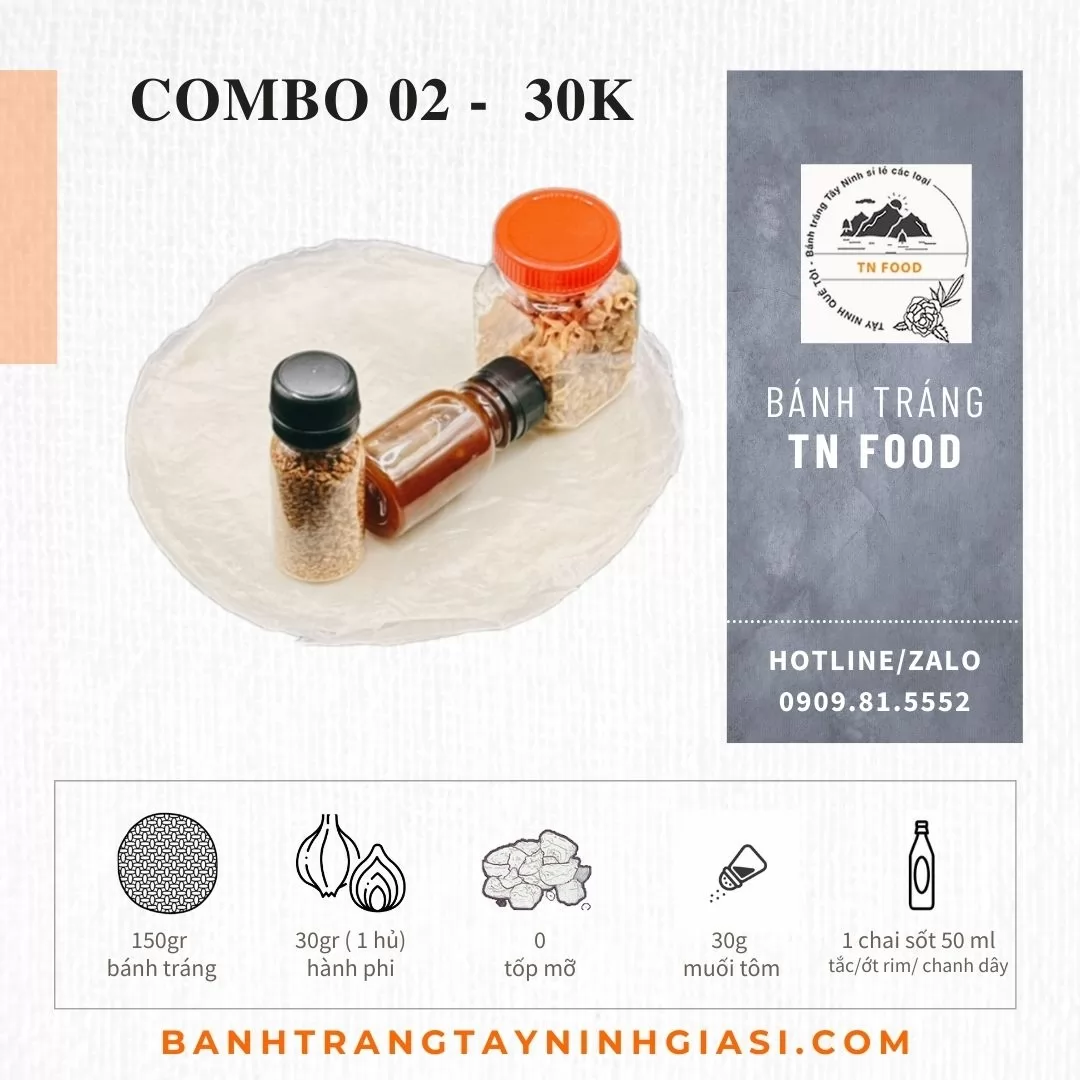Combo 02 Bánh tráng phơi sương muối sốt ớt rim hành phi