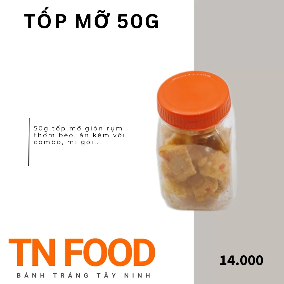 50g tốp mỡ vào hủ