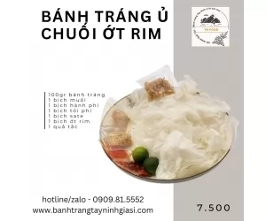 Bánh tráng phơi sương ủ lá chuối muối nhuyễn ớt rim mật ong tắc 100g